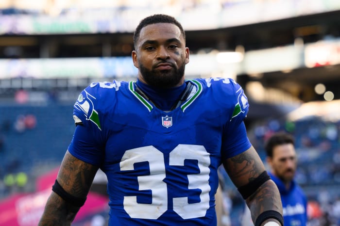 Seattle Seahawks safety Jamal Adams (33) after the game against the Cleveland Browns at Lumen Field.